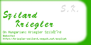 szilard kriegler business card